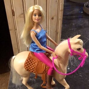 Barbie Doll & Horse Playset, Blonde Hair With Riding Accessories